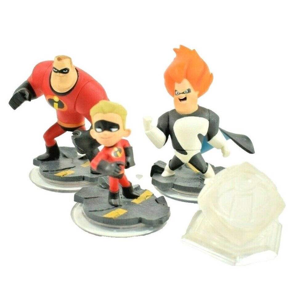 Disney Infinity Pixar The Incredibles Figures Mr. Incredible Syndrome Dash Cube